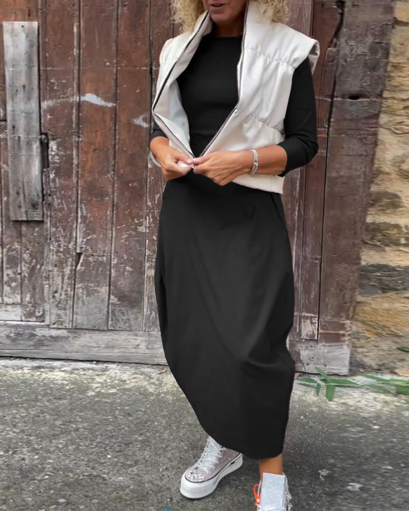 Elegantiška suknelė su kišenėmis