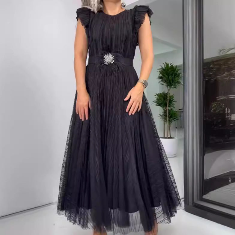 Elegantiška išskirtinio grožio ilga šifono suknelė