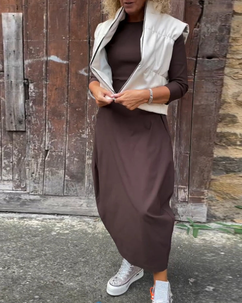 Elegantiška suknelė su kišenėmis