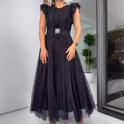 Elegantiška išskirtinio grožio ilga šifono suknelė