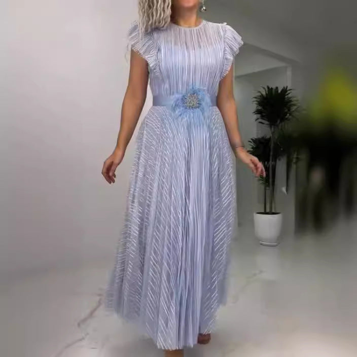 Elegantiška išskirtinio grožio ilga šifono suknelė