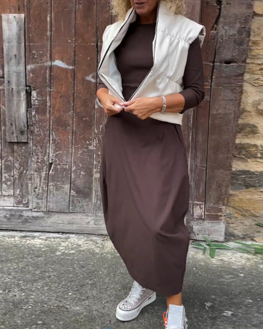 Elegantiška suknelė su kišenėmis